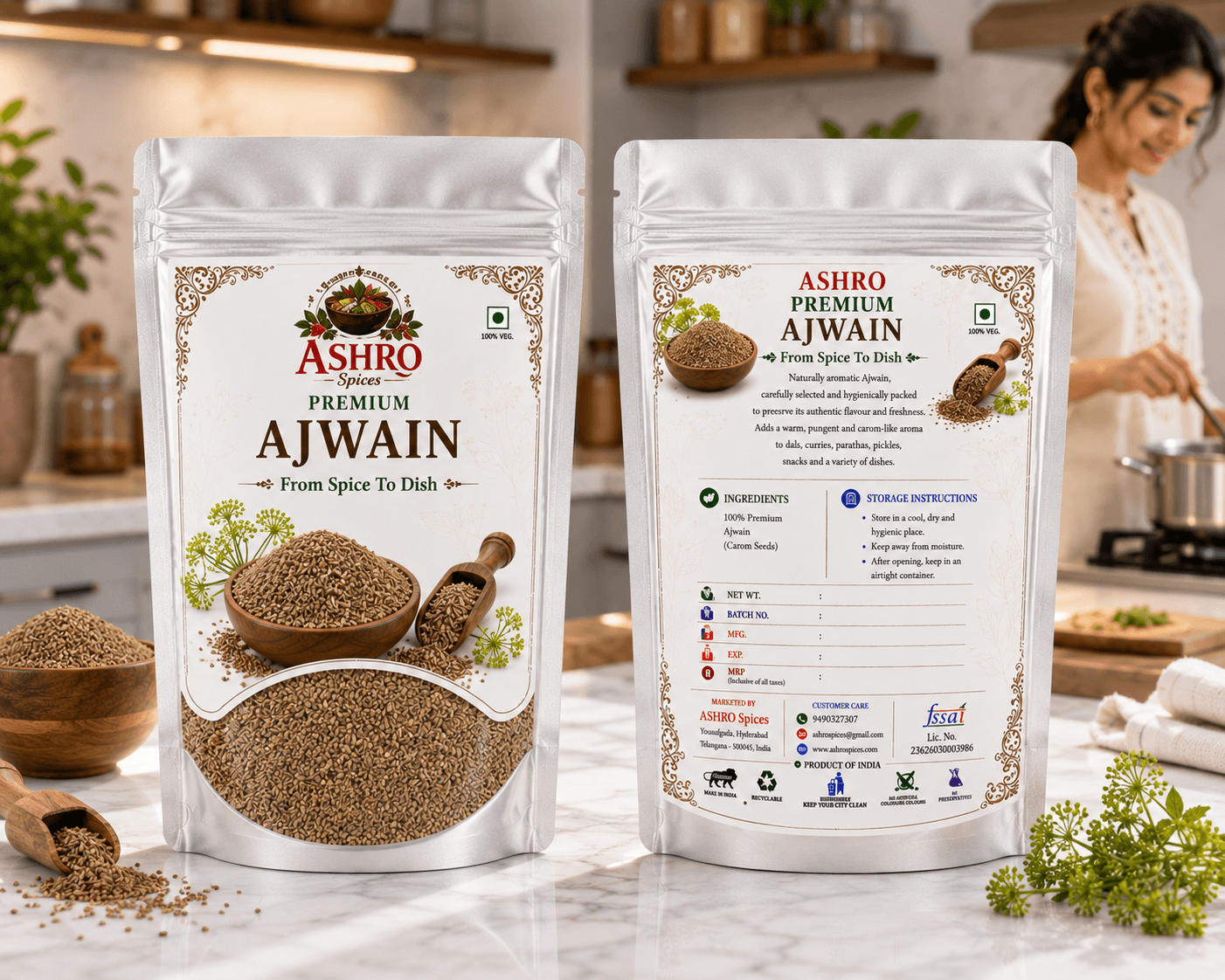 ASHRO Premium Whole Ajwain Seeds