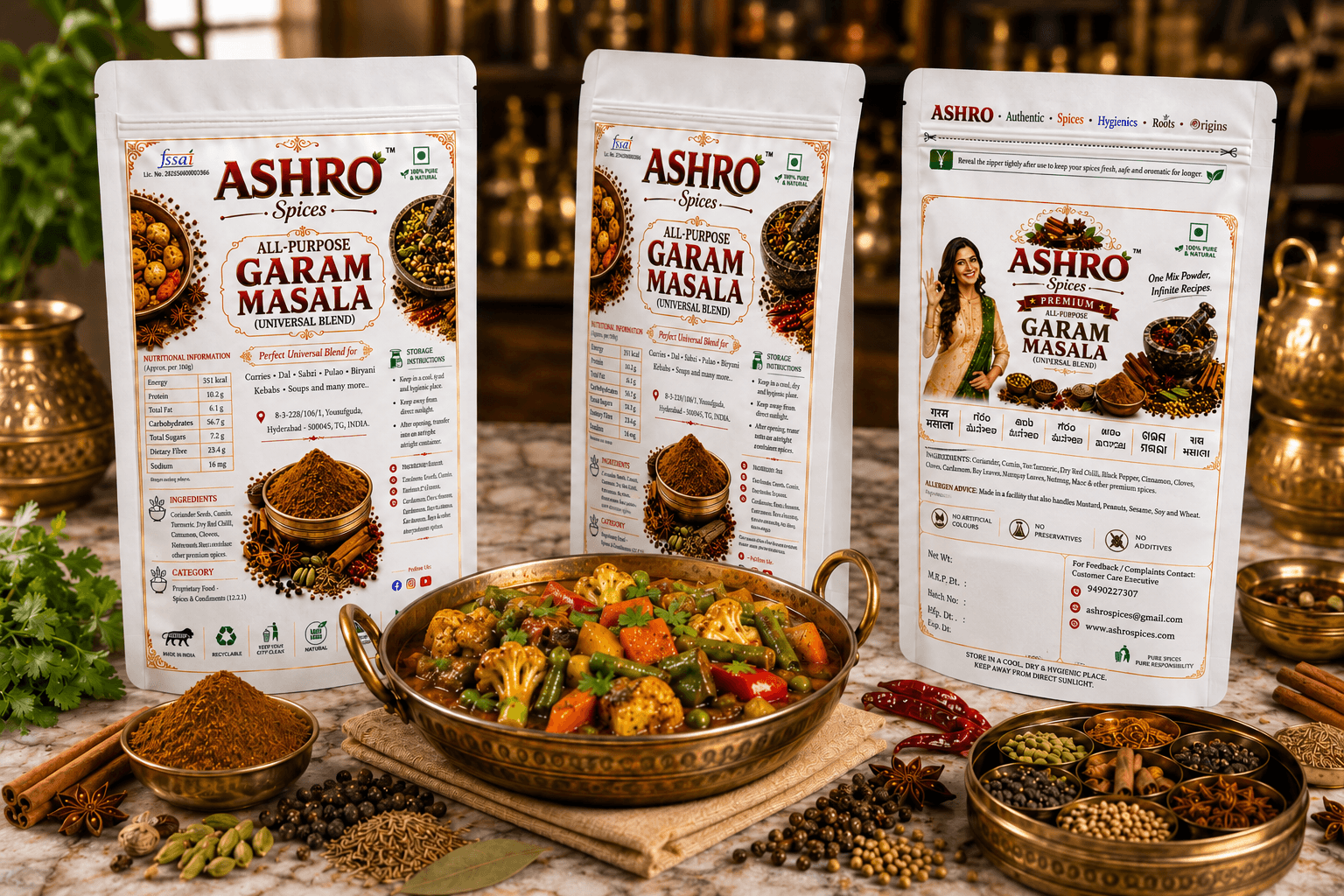 ASHRO Premium Kitchen Garam Masala Powder