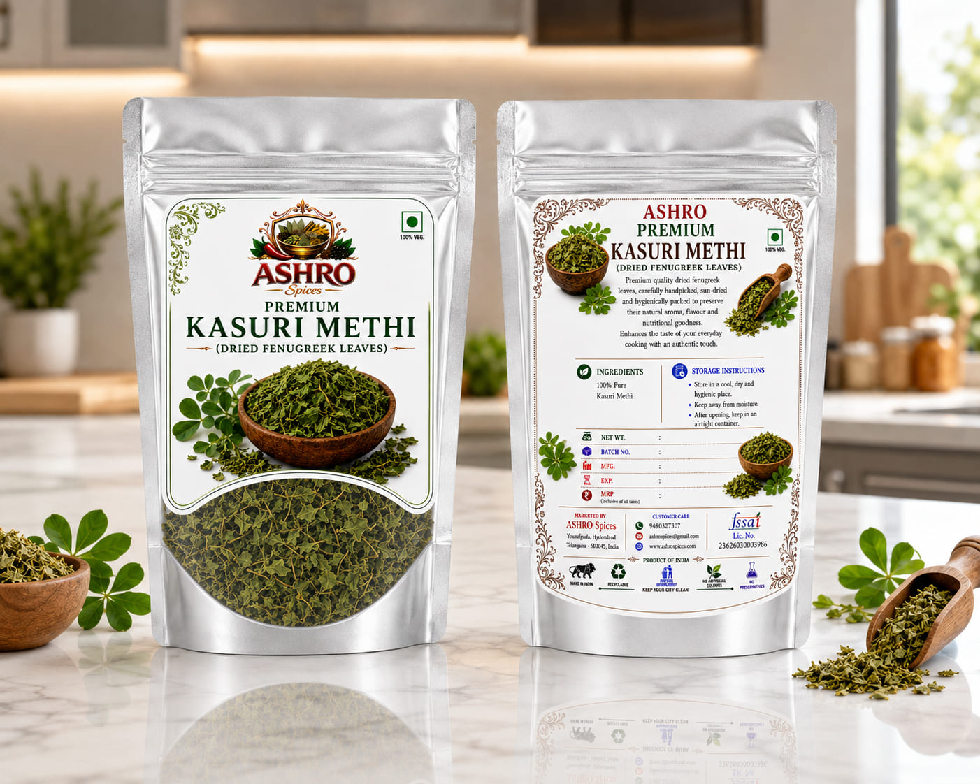 ASHRO Premium Kasuri Methi (Dry Fenugreek Leaf)
