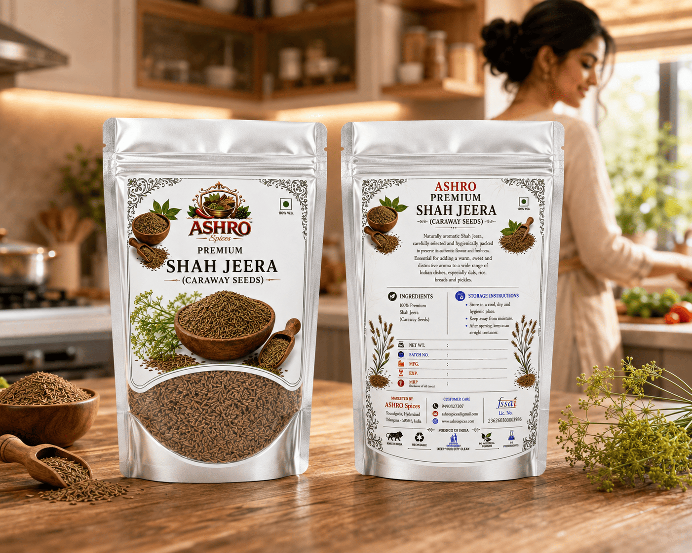 ASHRO Premium Whole Shah Jeera (Carway Seeds)