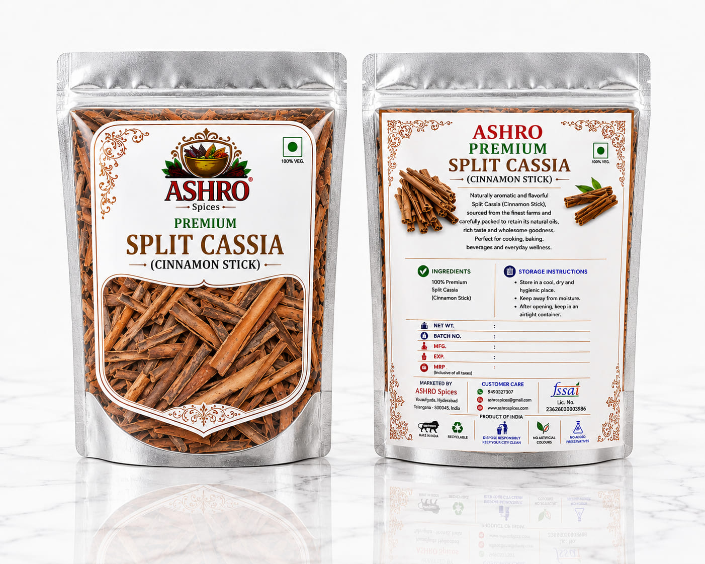 ASHRO Classic Whole Split Cinnamon (Dalchini) Sticks